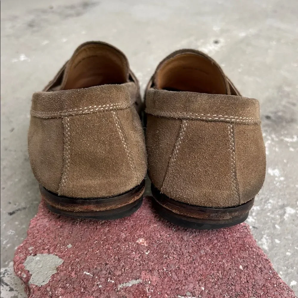 John Varvatos sandstone suede slip ons